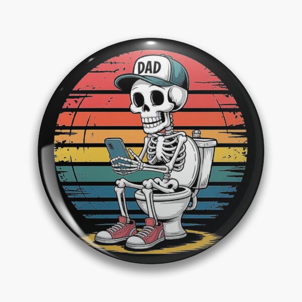 Item preview, Funny Dad Skeleton on Toilet – Retro Humor Design for Fathers designed and sold by love3617.