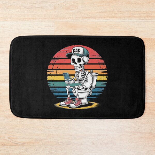 Item preview, Funny Dad Skeleton on Toilet – Retro Humor Design for Fathers designed and sold by love3617.