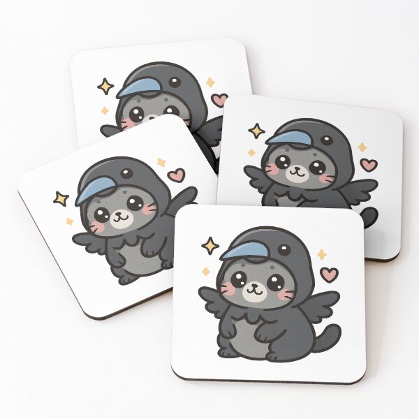 Item preview, Kawaii cat dressed as a crow. designed and sold by BYADRIANU.