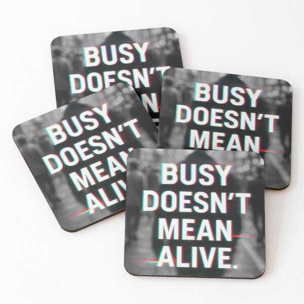 Item preview, Busy Doesn’t Mean Alive – Anti-Hustle Glitch Typography Poster designed and sold by ac3iongDcreator.