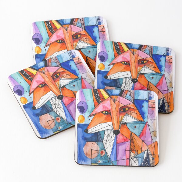 Item preview, Geometric Fox Art with Clean Edges designed and sold by Geonimalia.