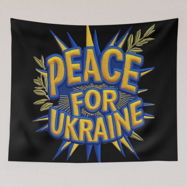 Item preview, Peace for Ukraine Embroidered Patch Design designed and sold by ArtDesignTp.