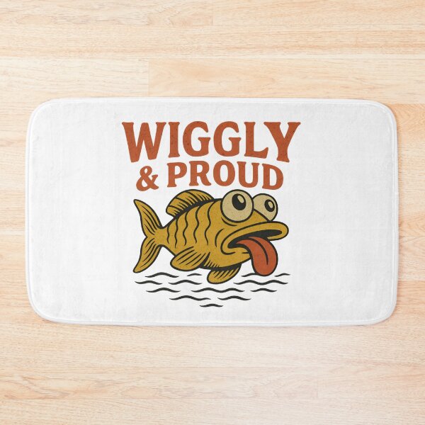 Item preview, Wiggly & Proud – Goofy Retro Fish designed and sold by ALITOPRINCE.