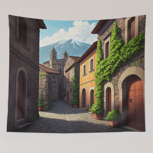 Item preview, Randazzo, Sicily: Medieval Charm on Etna’s Spring Morning designed and sold by LSVart.