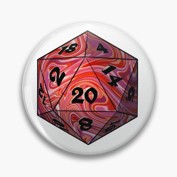 Item preview, Pride Dice: Lesbian Flag Discrete D20 designed and sold by cetfish.