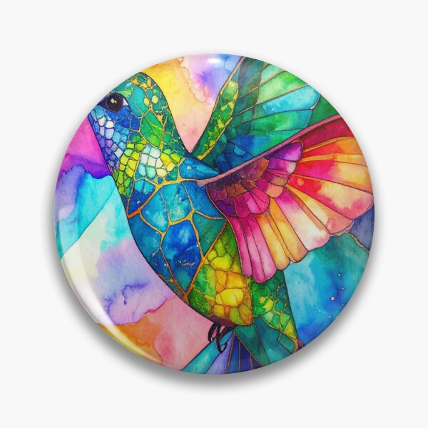 Item preview, Geometric Hummingbird with Floral Touch designed and sold by Geonimalia.