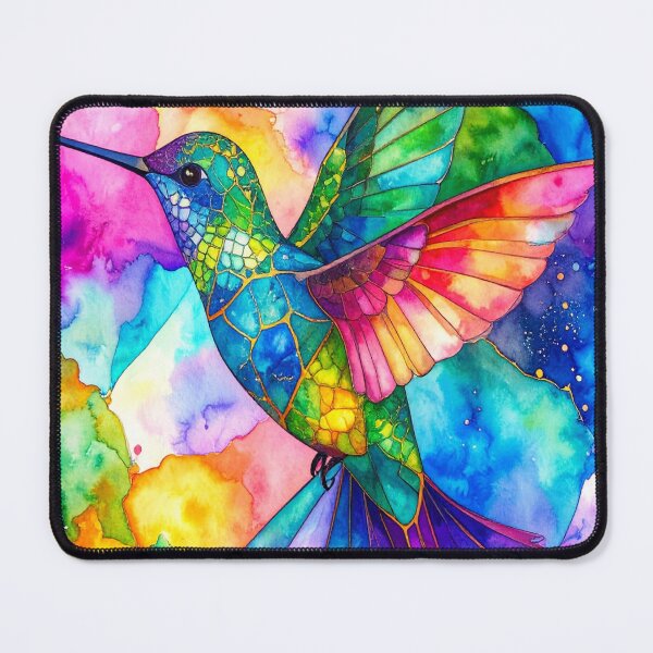 Item preview, Geometric Hummingbird with Floral Touch designed and sold by Geonimalia.