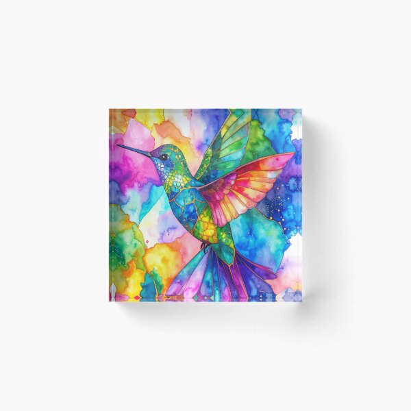 Item preview, Geometric Hummingbird with Floral Touch designed and sold by Geonimalia.