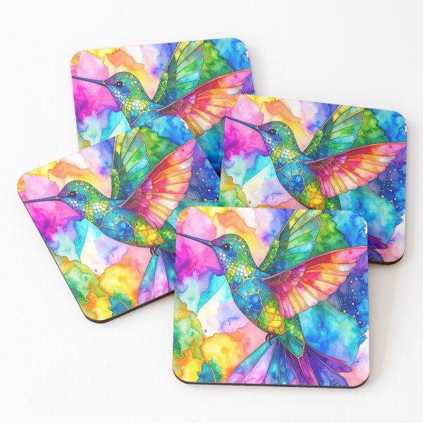 Item preview, Geometric Hummingbird with Floral Touch designed and sold by Geonimalia.