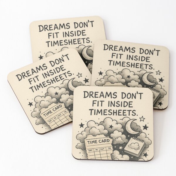 Item preview, Dreams Don’t Fit Inside Timesheets – Dreamer’s Resistance Sketch Art designed and sold by ac3iongDcreator.