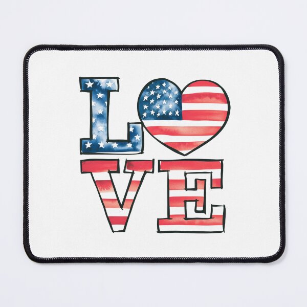 Item preview, Love USA Flag - Patriotic Heart Typography Art designed and sold by HustleBossLady247.