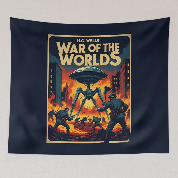 Item preview, A Vintage Poster of The War of the Worlds by H.G.Wells designed and sold by GoodOldVintage.
