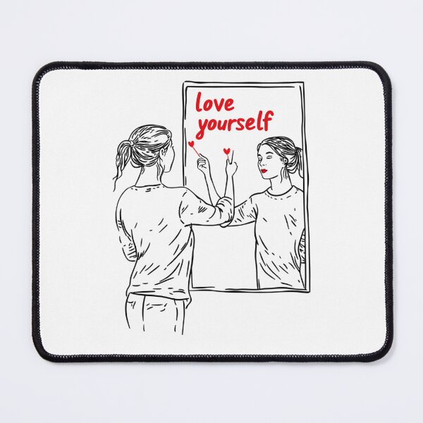 Item preview, Love Yourself - Minimalist Mirror Reflection Design designed and sold by JRprojects.