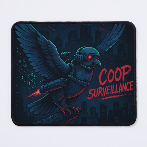 Item preview, Coop Surveillance – Cyber Pigeon Strike Force Design designed and sold by LevelUpLab.