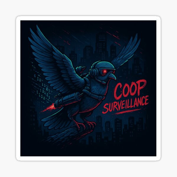 Item preview, Coop Surveillance – Cyber Pigeon Strike Force Design designed and sold by LevelUpLab.