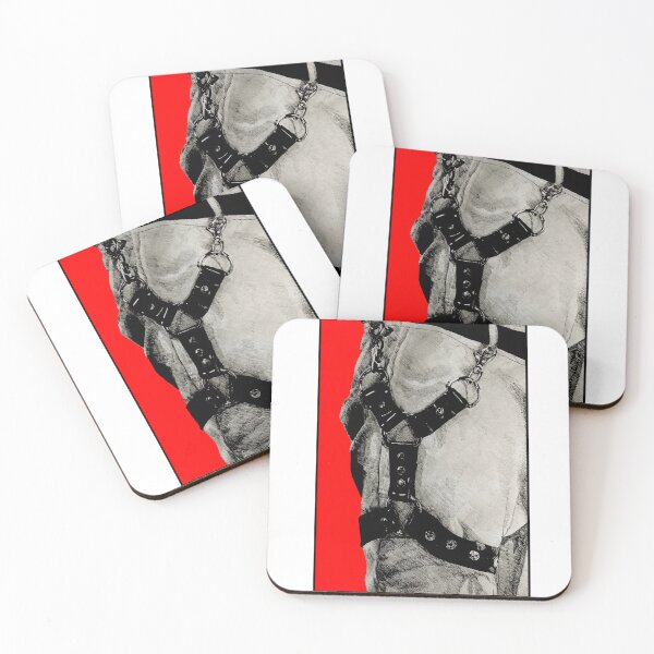 Item preview, Leather harness over red background designed and sold by Olivia Braunsteiner.