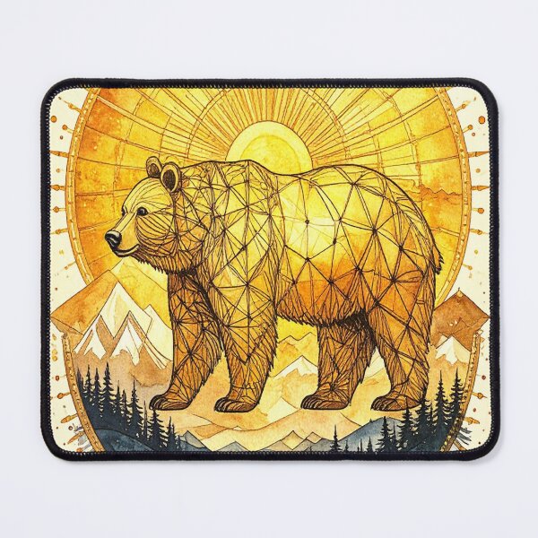 Item preview, Geometric Bear with Mountain Sunset designed and sold by Geonimalia.
