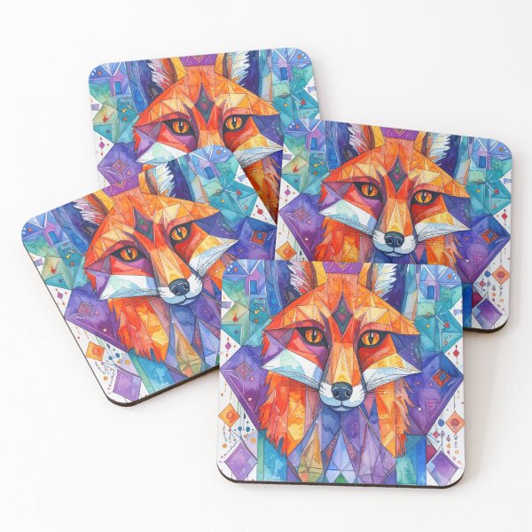 Item preview, Geometric Fox Art with Clean Edges designed and sold by Geonimalia.
