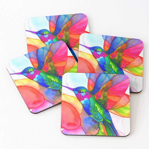 Item preview, Geometric Hummingbird with Floral Touch designed and sold by Geonimalia.