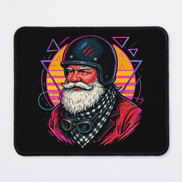 Item preview, Biker Santa Vaporwave Retro designed and sold by TomFrontierArt.