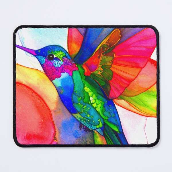 Item preview, Geometric Hummingbird with Floral Touch designed and sold by Geonimalia.