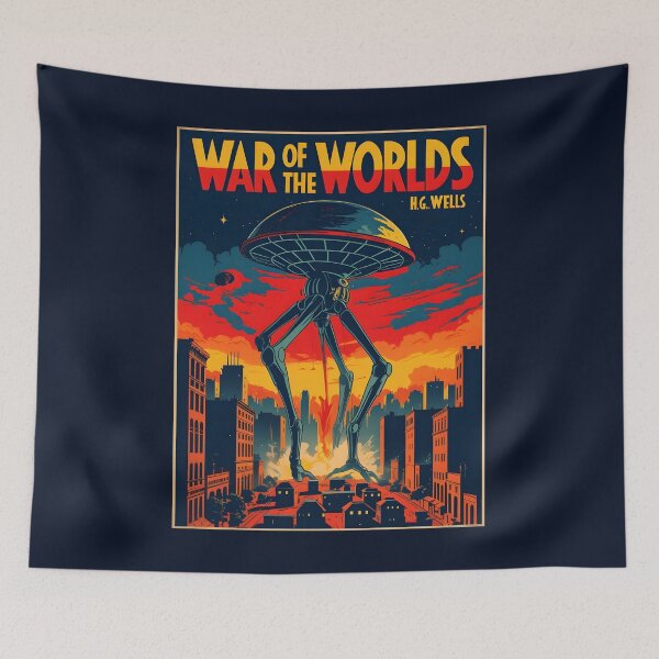 Item preview, A Vintage Poster of The War of the Worlds by H.G.Wells designed and sold by GoodOldVintage.