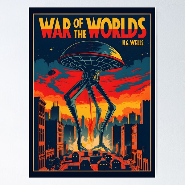 Item preview, A Vintage Poster of The War of the Worlds by H.G.Wells designed and sold by GoodOldVintage.