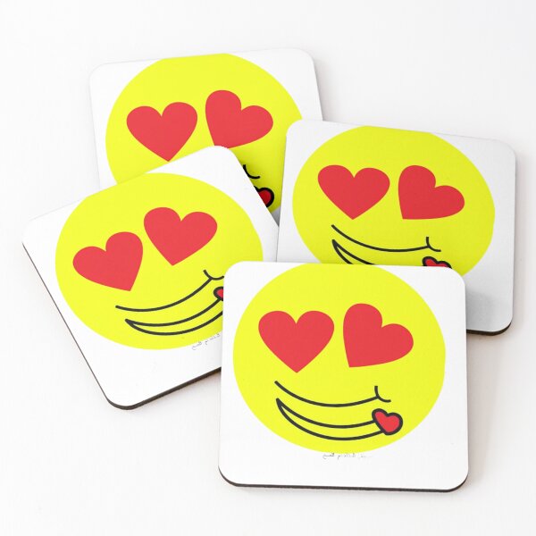 Item preview, A smiling face with heart-shaped eyes designed and sold by shahinsy.