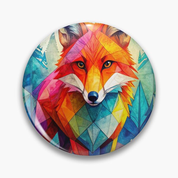Item preview, Geometric Fox in Vibrant Forest designed and sold by Geonimalia.