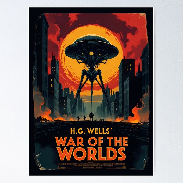 Item preview, Une affiche vintage de La Guerre des mondes par H.G.Wells designed and sold by GoodOldVintage.