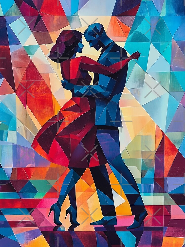 Thumbnail 3 of 3, Scarf, Abstract Couple Dancing designed and sold by Rtymer.