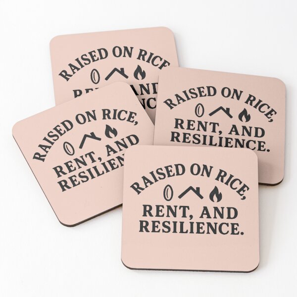 Item preview, Raised on Rice, Rent, and Resilience – Survival Heritage Statement Poster designed and sold by TheoVerse.