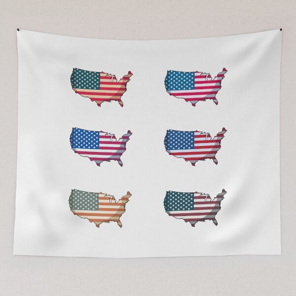 Item preview, American Flag USA Map  designed and sold by Paper Drip.