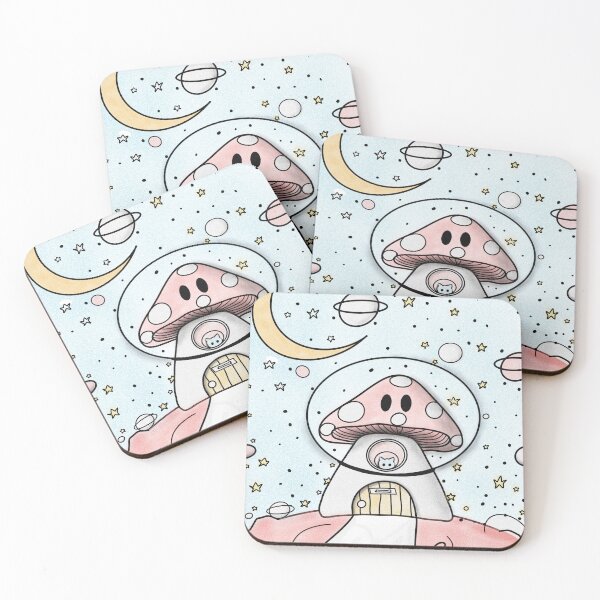 Item preview, Cat Astronaut Mushroom House Cute Drawing for Kids designed and sold by charlotte537.