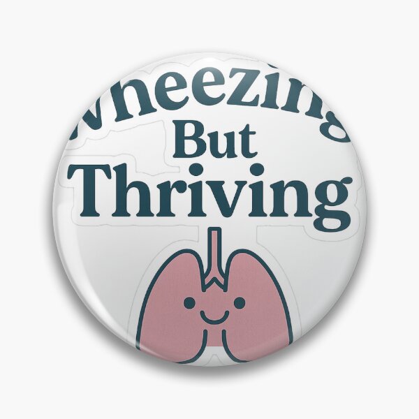 Item preview, Wheezing, But Thriving: Cute Lung Sticker for Asthma & Chronic Illness designed and sold by Breathe&Believe.