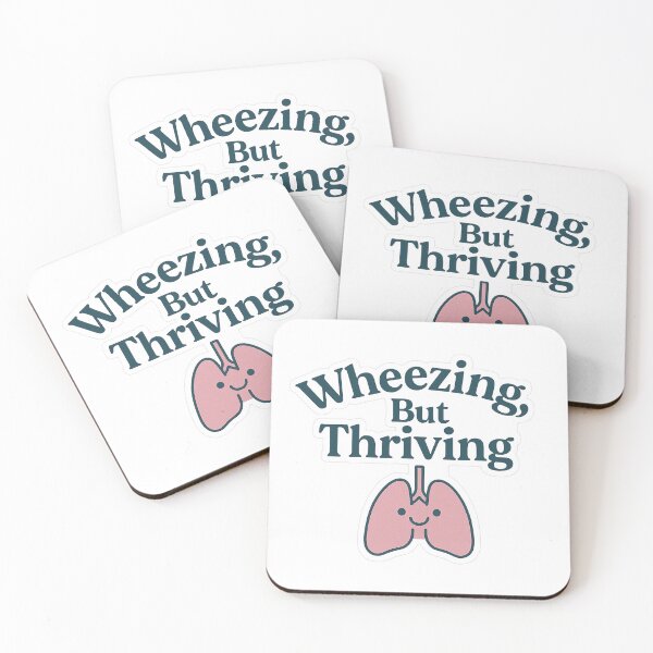 Item preview, Wheezing, But Thriving: Cute Lung Sticker for Asthma & Chronic Illness designed and sold by Breathe&Believe.