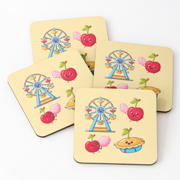 Item preview, Cute Cherry Carnival Fun – Festival Kawaii Illustration designed and sold by PrintBreeze.