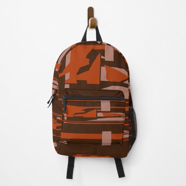 Item preview, Red Pink on Dark Brown Abstract Mosaic-inspired Design designed and sold by ElasticPixels.