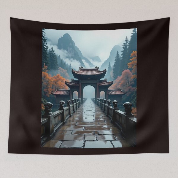 Item preview, Ancient Mystical Temple in the Mist designed and sold by aiartroom31.