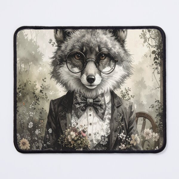 Item preview, Anthropomorphic Fox With A Hippie Style Wearing Glasses And Sipping Coffee designed and sold by Elliott G.W..
