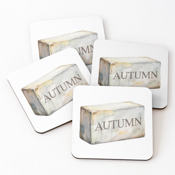 Item preview, Rectangular Block with Textured Design Featuring the Word AUTUMN designed and sold by Creative88Art.