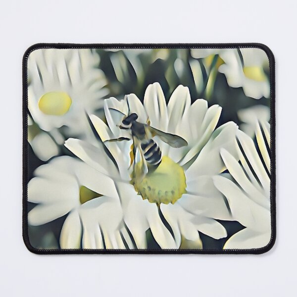 Item preview, 9 Peaceful Bee Flights Over White Blossom Fields | Serene Nature Flower Art designed and sold by POETTICA.