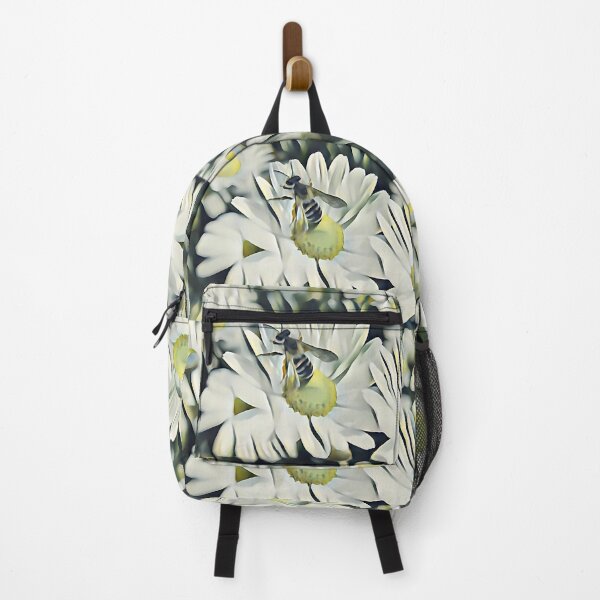Item preview, 9 Peaceful Bee Flights Over White Blossom Fields | Serene Nature Flower Art designed and sold by POETTICA.