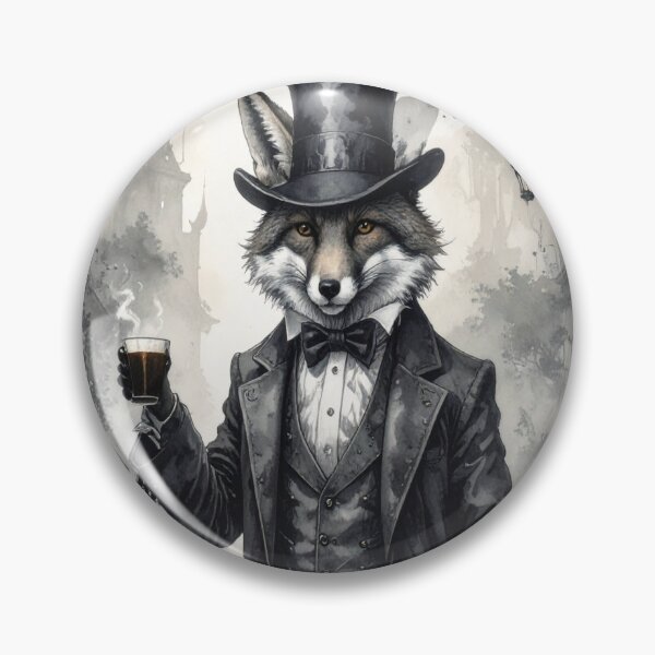 Item preview, Anthropomorphic Fox With A Hippie Style Wearing Glasses And Sipping Coffee designed and sold by Elliott G.W..
