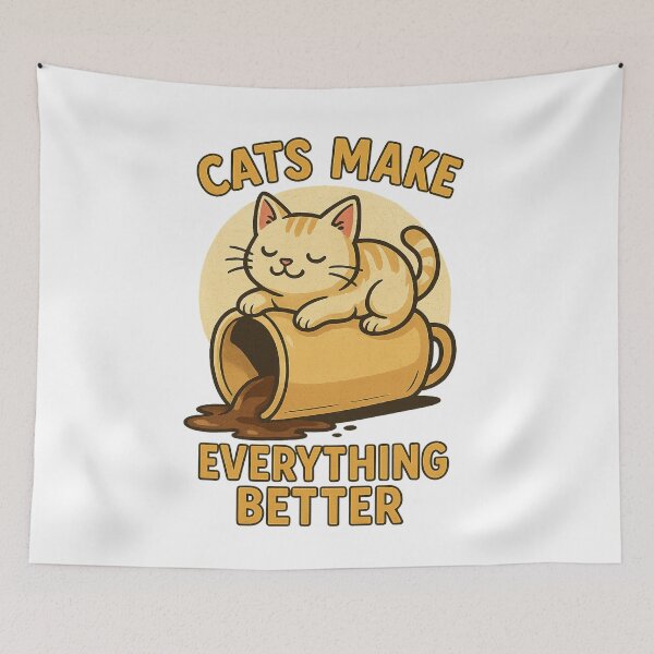 Item preview, Cats make everything better cat lover motif, cute motif designed and sold by YHCreatives.