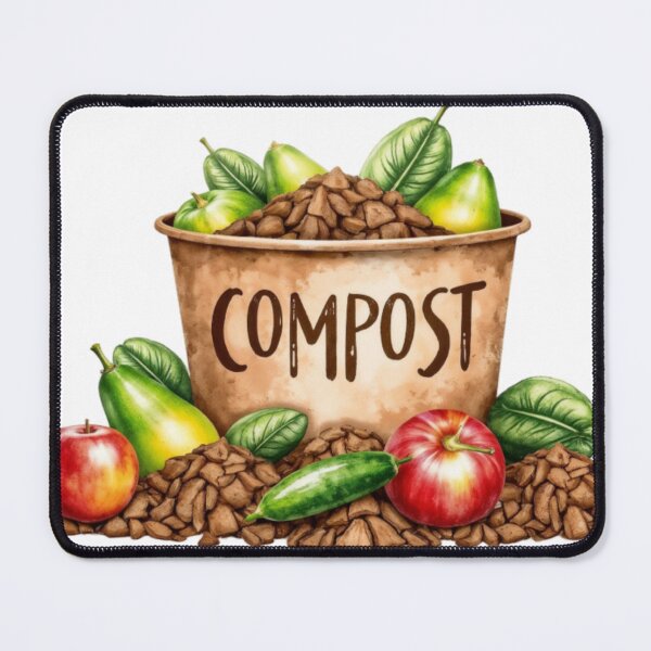 Item preview, Rustic Compost Bin with Organic Material and Fresh Produce designed and sold by Creative88Art.