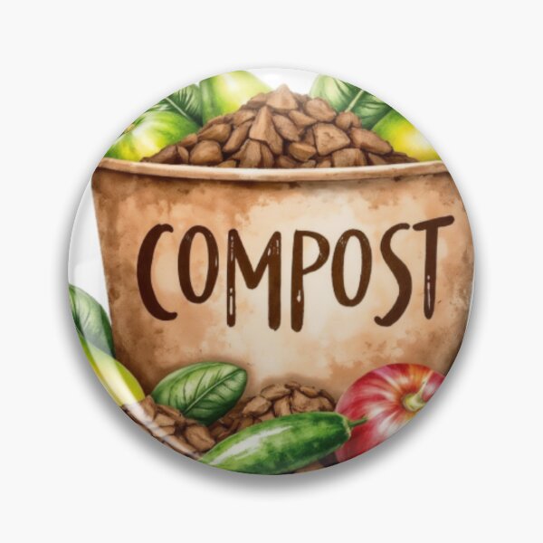 Item preview, Rustic Compost Bin with Organic Material and Fresh Produce designed and sold by Creative88Art.