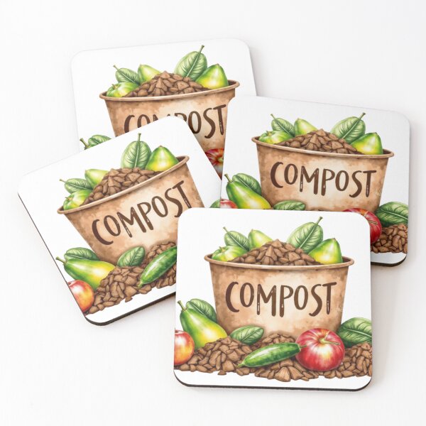 Item preview, Rustic Compost Bin with Organic Material and Fresh Produce designed and sold by Creative88Art.