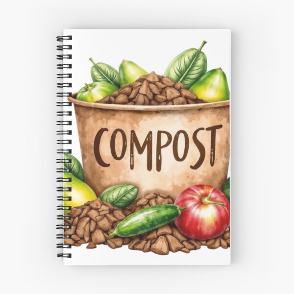 Item preview, Rustic Compost Bin with Organic Material and Fresh Produce designed and sold by Creative88Art.