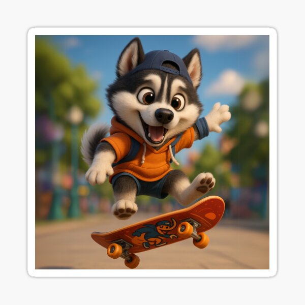 Item preview, Skater Alaskan Husky designed and sold by Sillytoe.